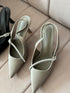 Women Pearls Decor Slid On High Heels